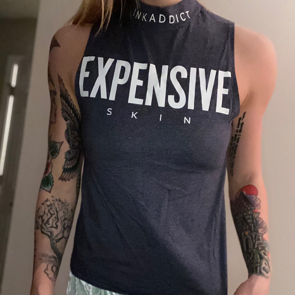 INK ADDICT Expensive Skin sleeveless tank